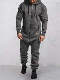 Solid Color Hooded Fleece Onesie - Warm & Cozy for Winter & Home