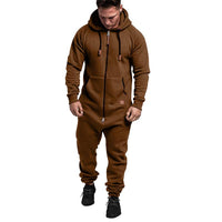 Solid Color Hooded Fleece Onesie - Warm & Cozy for Winter & Home