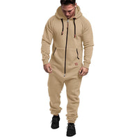 Solid Color Hooded Fleece Onesie - Warm & Cozy for Winter & Home