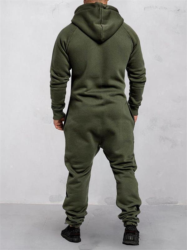 Solid Color Hooded Fleece Onesie - Warm & Cozy for Winter & Home