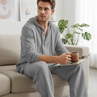 Men's 2-Piece Set - Loose Hooded Top with Pants