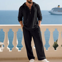 Men's 2-Piece Set - Loose Hooded Top with Pants
